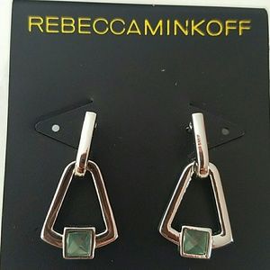 Rebecca Minkoff silver earrings with tourmaline