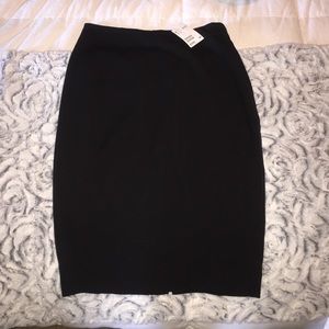 Black midi pencil skirt