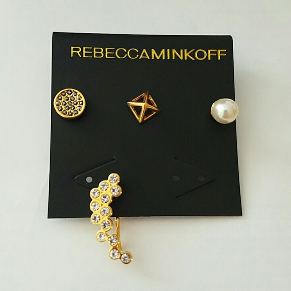 Rebecca Minkoff gold studs mix&match
