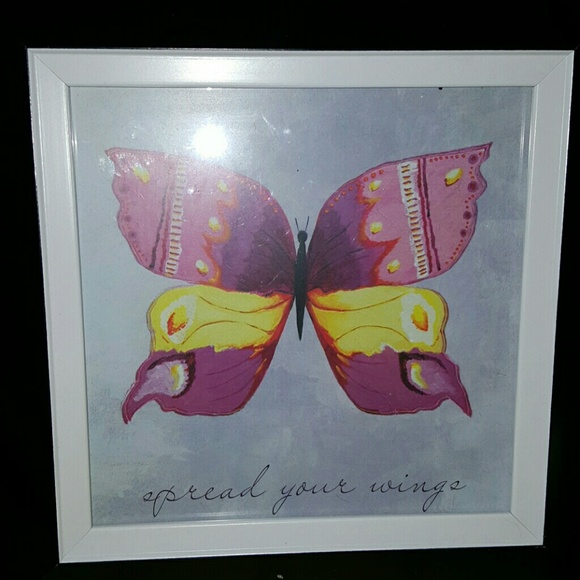 Butterfly wall picture with frame - Picture 2 of 4