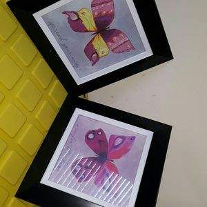 Butterfly wall picture with frame