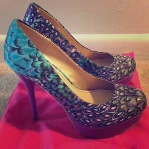Peacock Printed Stilettos