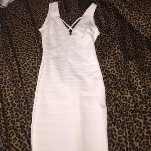 Glove Fitting bodycon white dress