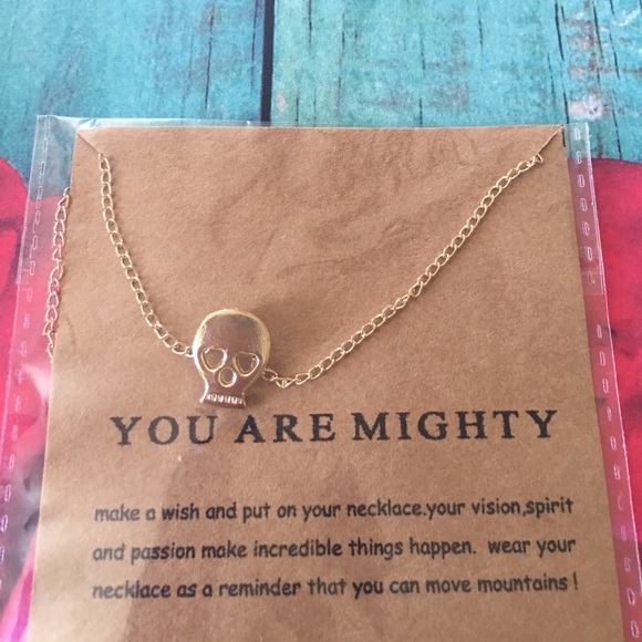 🎀LAST ONE🎀💕Skull "You are Mighty" Necklace💕 - Picture 2 of 3