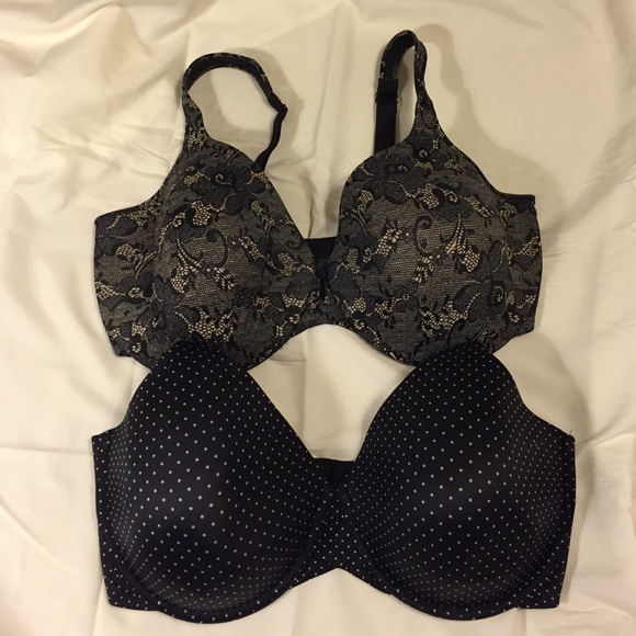 Two padded 40DD bras with underwire.