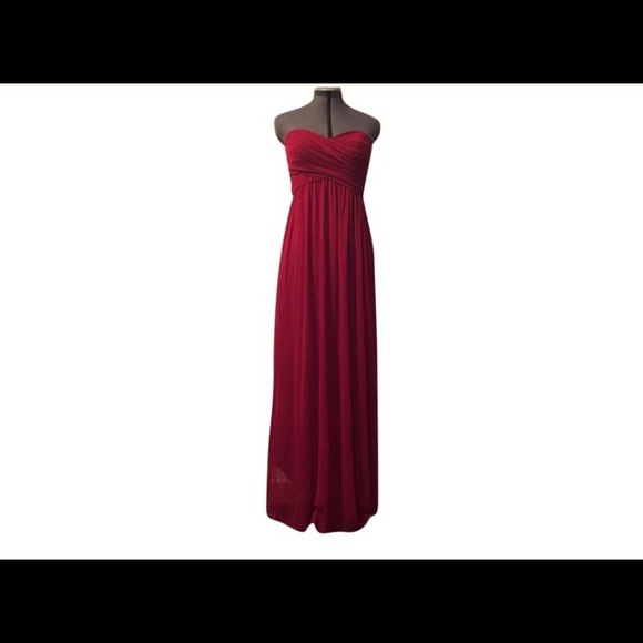 Full Length Red/Apple Chiffon Dress