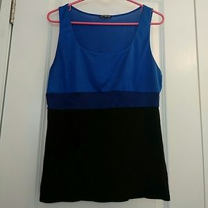 3-toned royal blue & black EXPRESS sleeveless tank