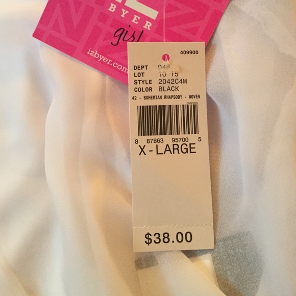 White and black blouse-WILL SHIP SAME DAY- - Picture 2 of 4