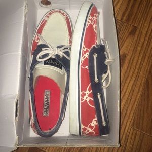 Biscayne red chain/navy women's sperry