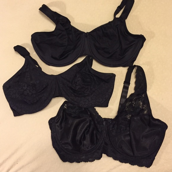 Set of three black underwire 40DD Bras