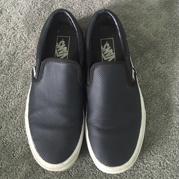 Vans perforated leather slip ons