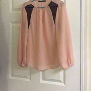 New Zara peach and black top
