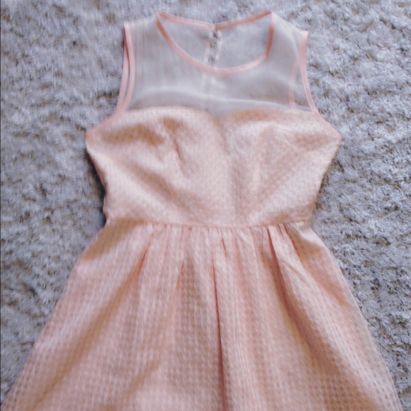 Pale pink dress with sheer top