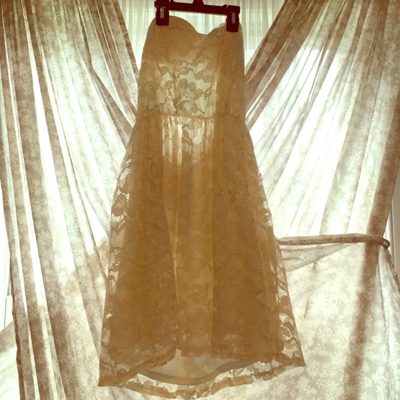 white lace overlay dress