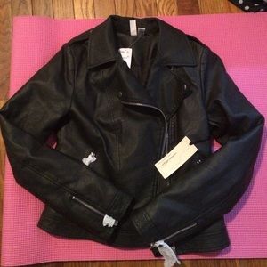 Moto jacket faux leather