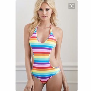 Rainbow Backless One Piece