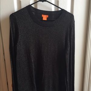 Black sweater with gold sparkles