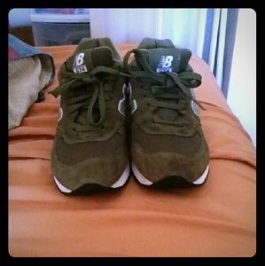 Forest green new balance sneakers