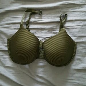 Olive Green Striped VS Bra