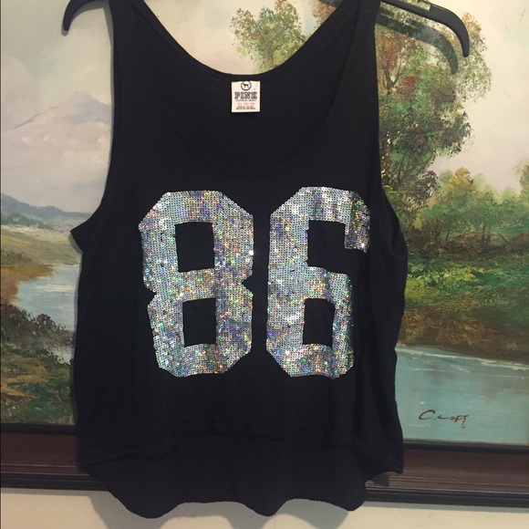Victoria's Secret pink bling tank Xs black 💞💋💕