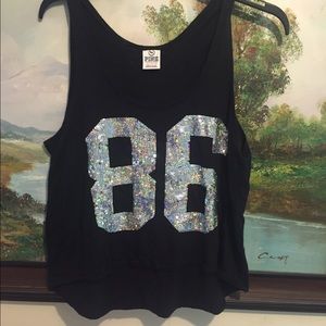 Victoria's Secret pink bling tank Xs black 💞💋💕