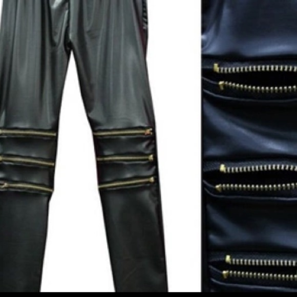 🔴final sale🔴Wet look zipper leggings