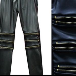 🔴final sale🔴Wet look zipper leggings