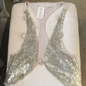 Free People gold sequin vest