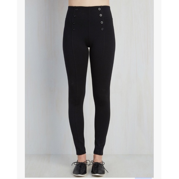 Modcloth Black Buttoned Pants