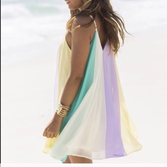 RAINBOW CHIFFON SWIM COVERUP!!👙👗👙👗👙ℋᎾЅᏆ ℙℐℂᏦ - Picture 2 of 6