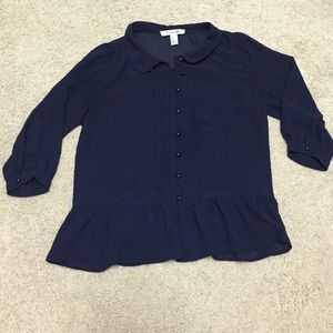 Forever 21 Navy Blue button down blouse. Size M