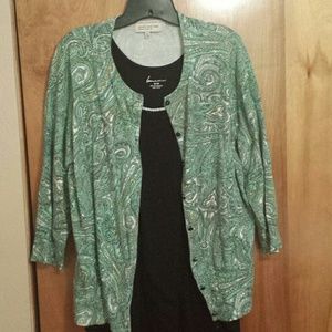 Jones New York Paisley Cardigan
