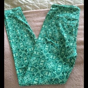 BNWOT LuLaRoe Green Tie-Dye Leggings Sz OS