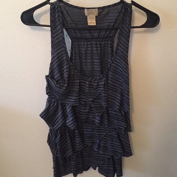 Navy Blue Striped Tank Top