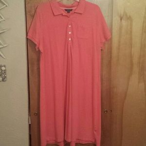 Lands Ends Coral Polo Dress