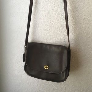 Vintage Coach Crossbody Bag in Dark Brown