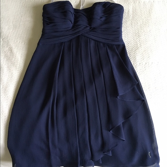 David's Bridal Navy Blue Bridesmaid Dress