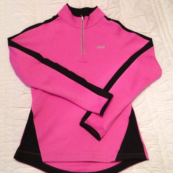 Avia Pink Mesh/Black Panel Athletic 1/4 Zip Sz Sm