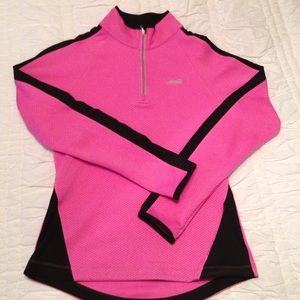 Avia Pink Mesh/Black Panel Athletic 1/4 Zip Sz Sm