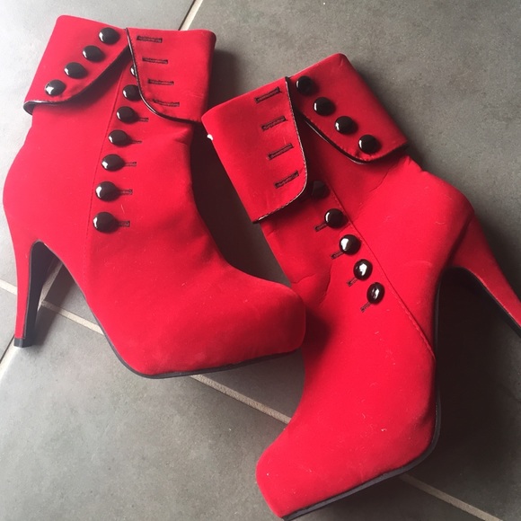 Awesome red ankle boots brand new