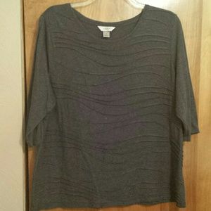 CJ Banks 3/4 Sleeve Cotton Shirt