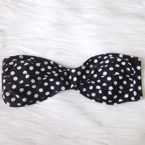 Polka Dot Bandeau Bikini Top size medium