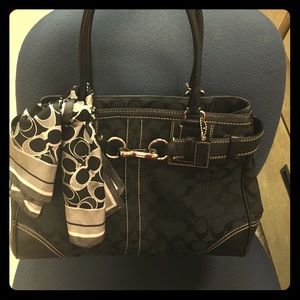 Coach black satchel EUC