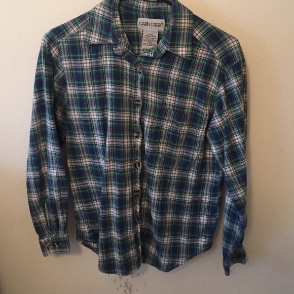 Blue Green and White Flannel