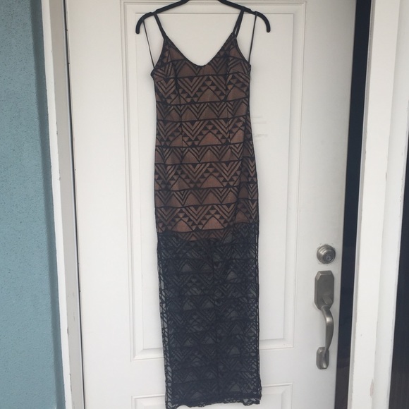 Black and nude lace dress