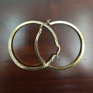 14k Yellow Gold Hoop Earnings