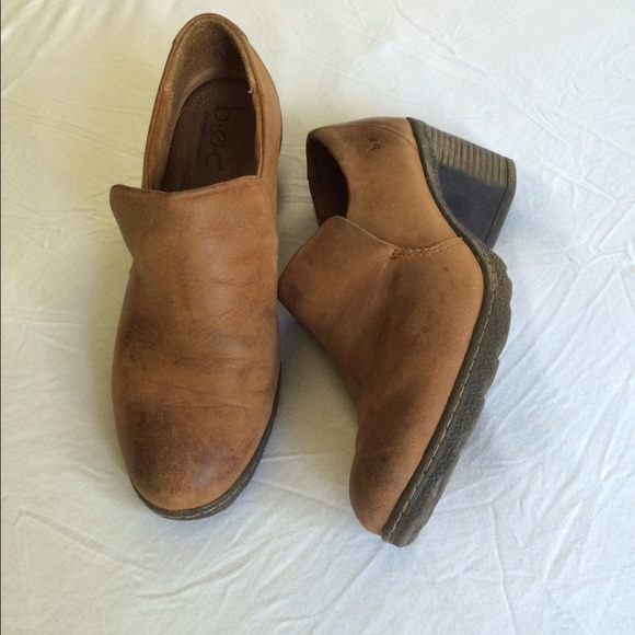 BOC slip on cognac booties
