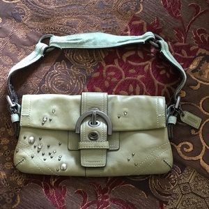Coach Light Olive Green Shoulder/Clutch RETRO Bag