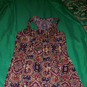 Pink and Purple paisley print midi dress