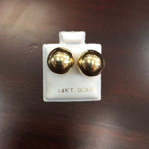 14k Yellow Gold Round Ball Stud Earning